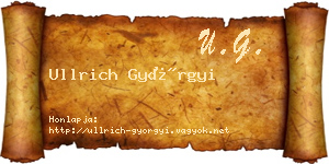 Ullrich Györgyi névjegykártya